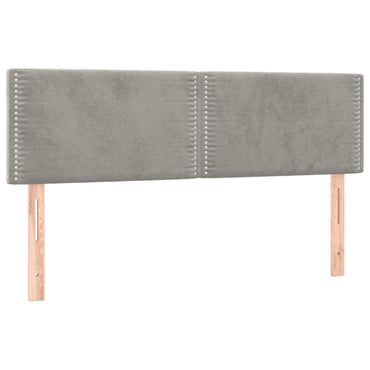 vidaXL Kopfteile 2 Stk. Hellgrau 72x5x78/88 cm Samt