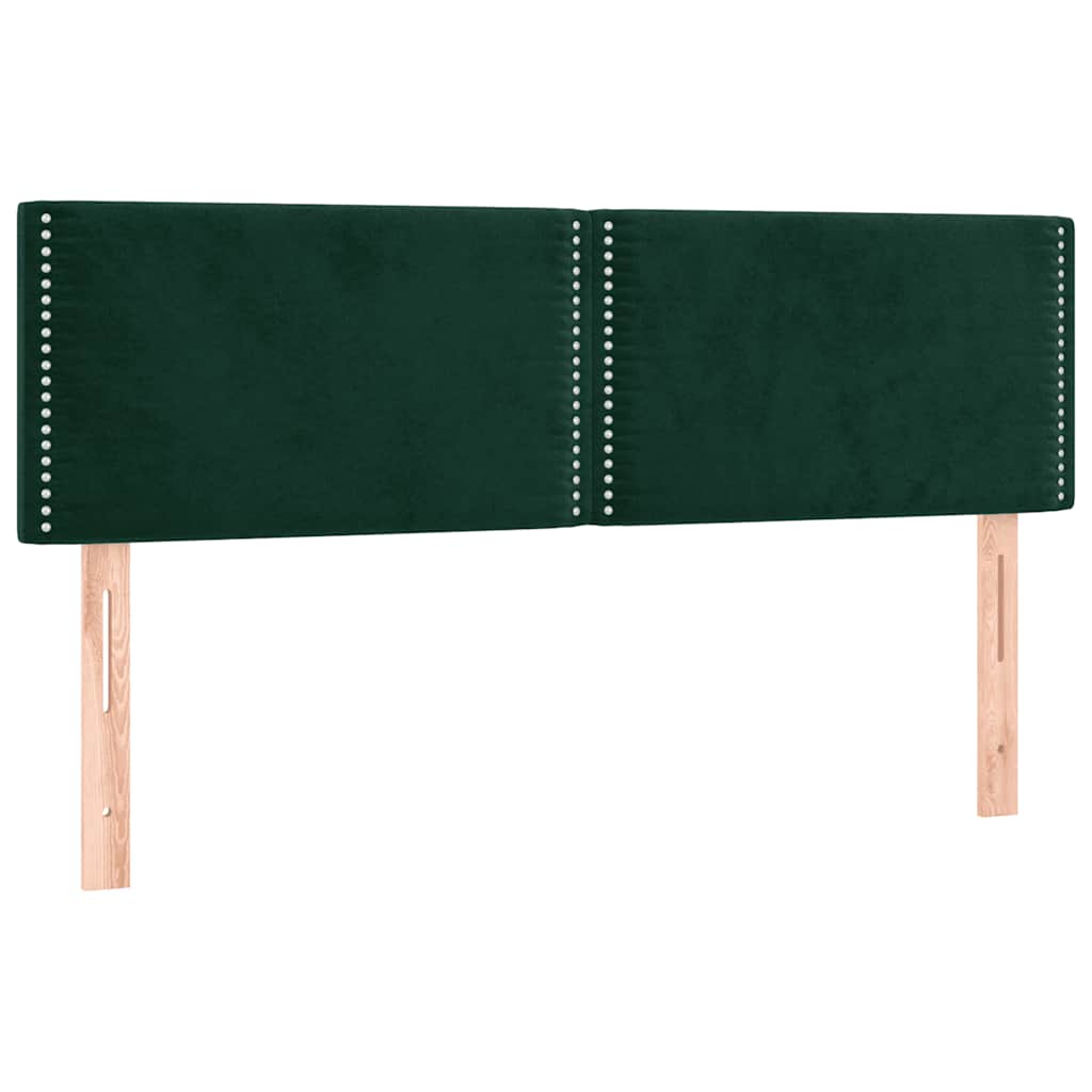 vidaXL Kopfteile 2 Stk. Dunkelgrün 72x5x78/88 cm Samt