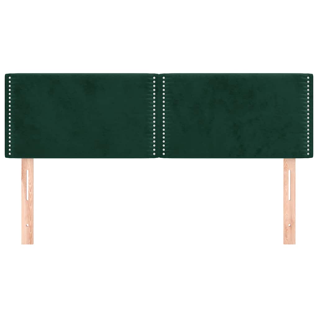 vidaXL Kopfteile 2 Stk. Dunkelgrün 72x5x78/88 cm Samt