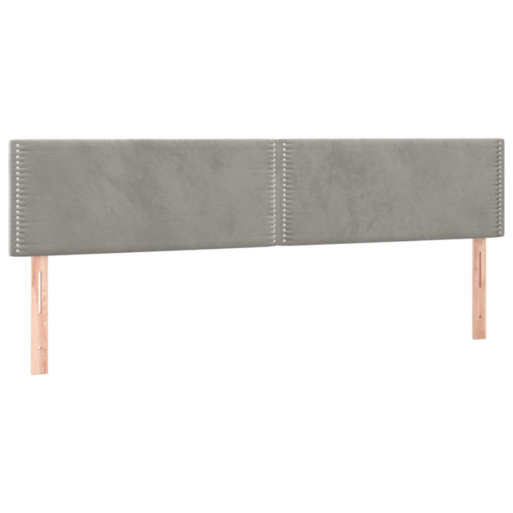 vidaXL Kopfteile 2 Stk. Hellgrau 80x5x78/88 cm Samt