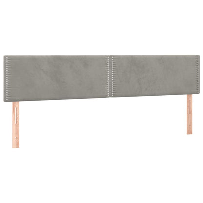vidaXL Kopfteile 2 Stk. Hellgrau 80x5x78/88 cm Samt