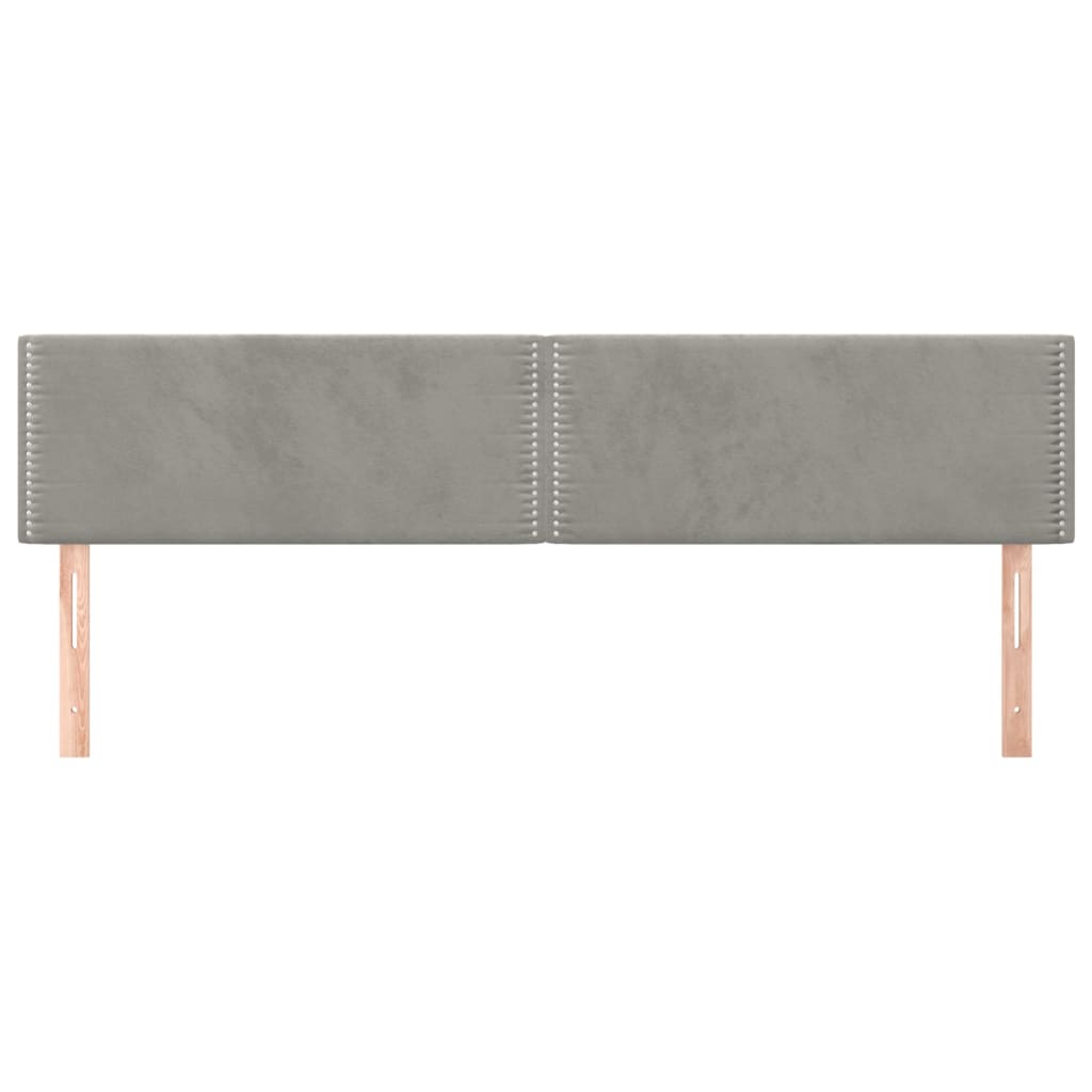 vidaXL Kopfteile 2 Stk. Hellgrau 80x5x78/88 cm Samt