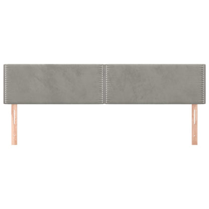 vidaXL Kopfteile 2 Stk. Hellgrau 80x5x78/88 cm Samt