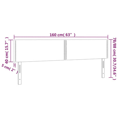 vidaXL Kopfteile 2 Stk. Hellgrau 80x5x78/88 cm Samt