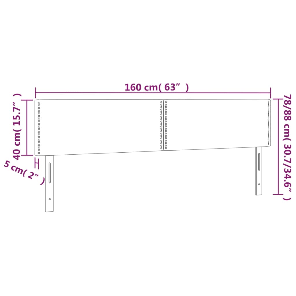 vidaXL Kopfteile 2 Stk. Rosa 80x5x78/88 cm Samt