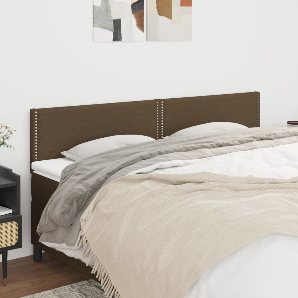 vidaXL Kopfteile 2 Stk. Dunkelbraun 90x5x78/88 cm Stoff