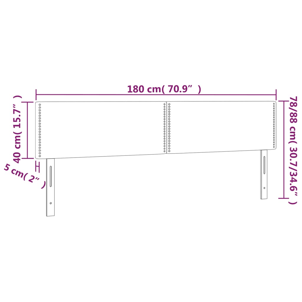 vidaXL Kopfteile 2 Stk. Grau 90x5x78/88 cm Kunstleder