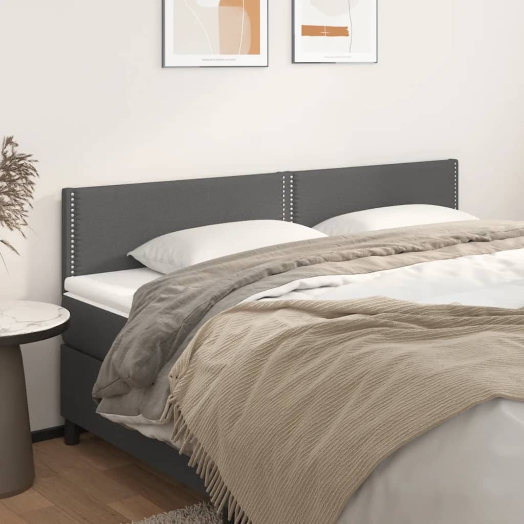 vidaXL Kopfteile 2 Stk. Grau 90x5x78/88 cm Kunstleder