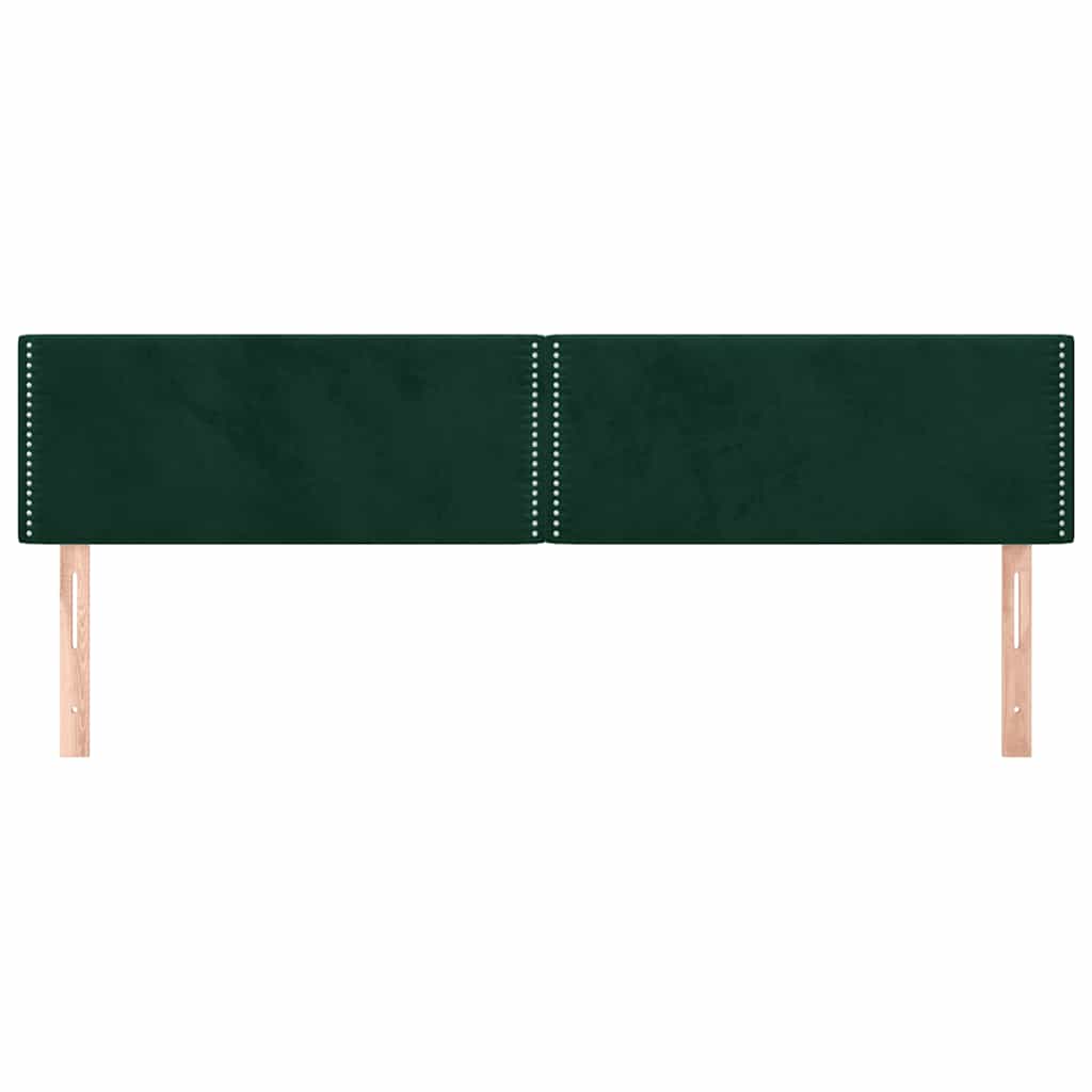 vidaXL Kopfteile 2 Stk. Dunkelgrün 90x5x78/88 cm Samt