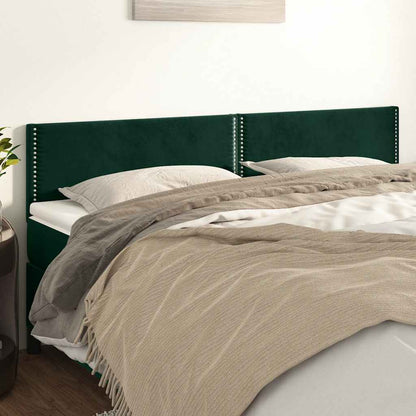 vidaXL Kopfteile 2 Stk. Dunkelgrün 90x5x78/88 cm Samt