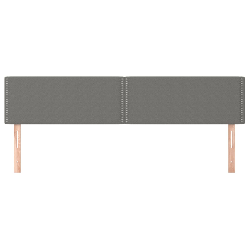 vidaXL Kopfteile 2 Stk. Dunkelgrau 100x5x78/88 cm Stoff