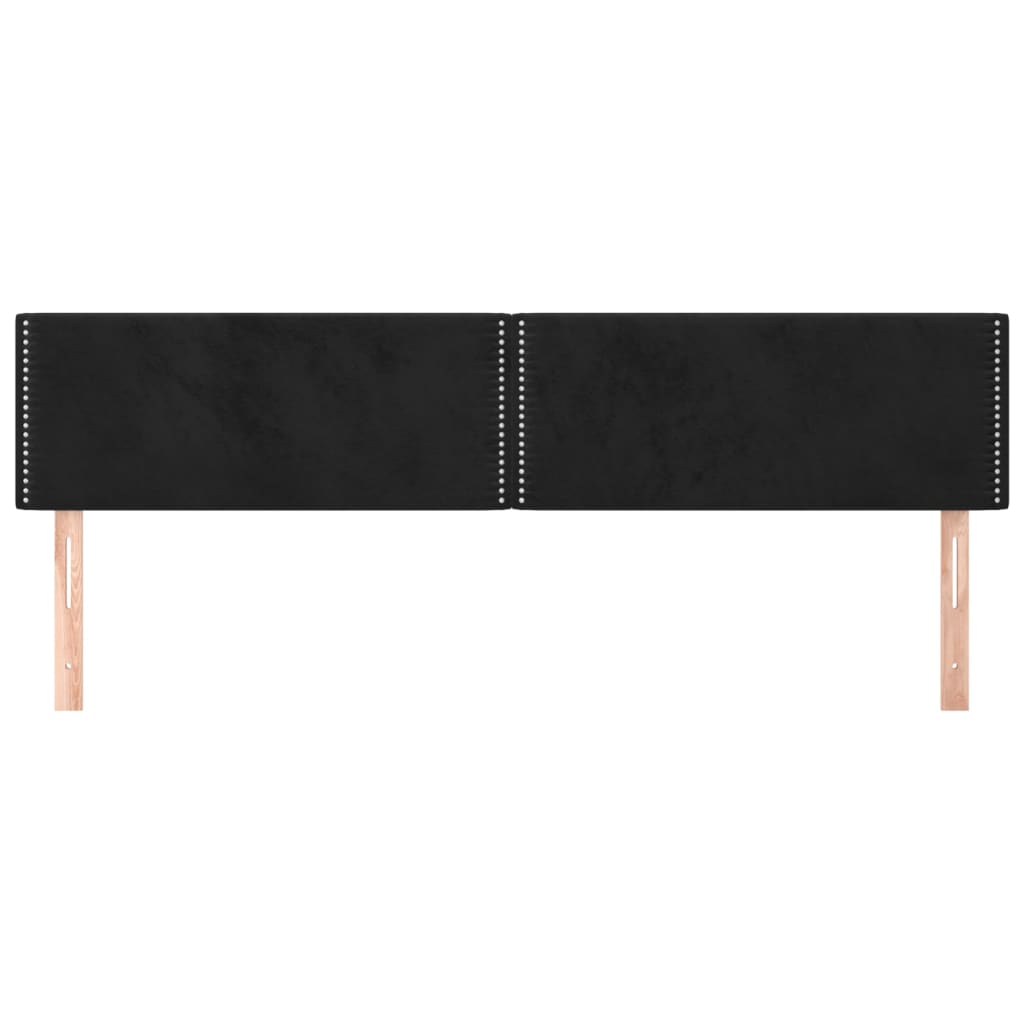 vidaXL Kopfteile 2 Stk. Schwarz 100x5x78/88 cm Samt