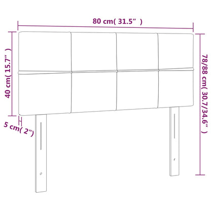 vidaXL Kopfteil Hellgrau 80x5x78/88 cm Samt