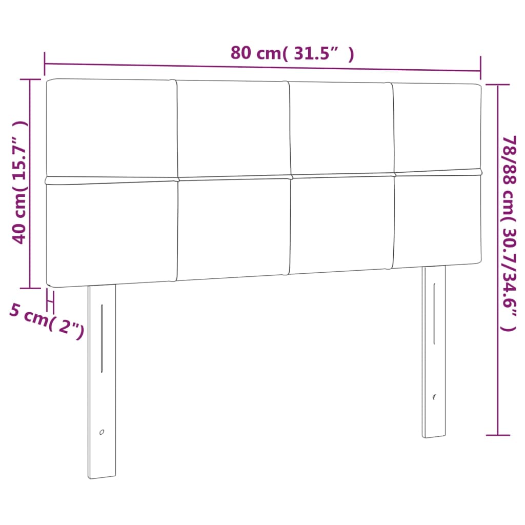 vidaXL Kopfteil Dunkelgrau 80x5x78/88 cm Samt
