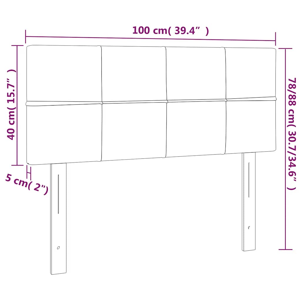 vidaXL Kopfteil Dunkelblau 100x5x78/88 cm Samt
