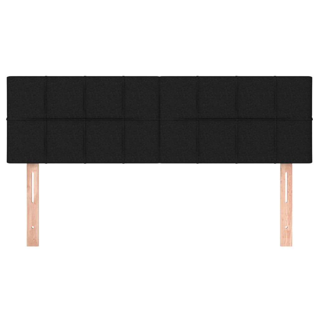 vidaXL Kopfteile 2 Stk. Schwarz 72x5x78/88 cm Stoff