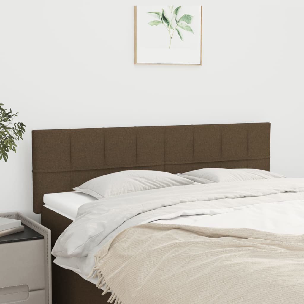 vidaXL Kopfteile 2 Stk. Dunkelbraun 72x5x78/88 cm Stoff