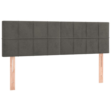 vidaXL Kopfteile 2 Stk. Dunkelgrau 72x5x78/88 cm Samt