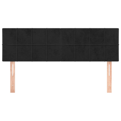 vidaXL Kopfteile 2 Stk. Schwarz 72x5x78/88 cm Samt