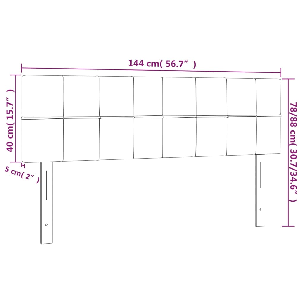 vidaXL Kopfteile 2 Stk. Schwarz 72x5x78/88 cm Samt