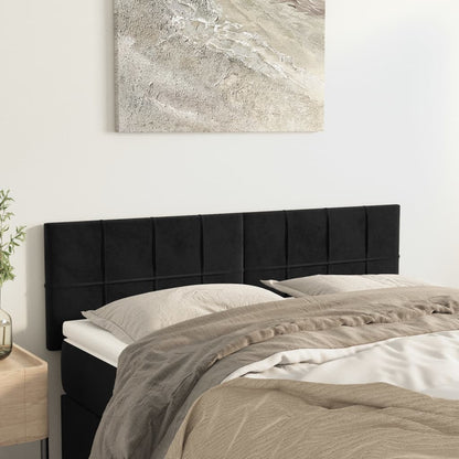 vidaXL Kopfteile 2 Stk. Schwarz 72x5x78/88 cm Samt