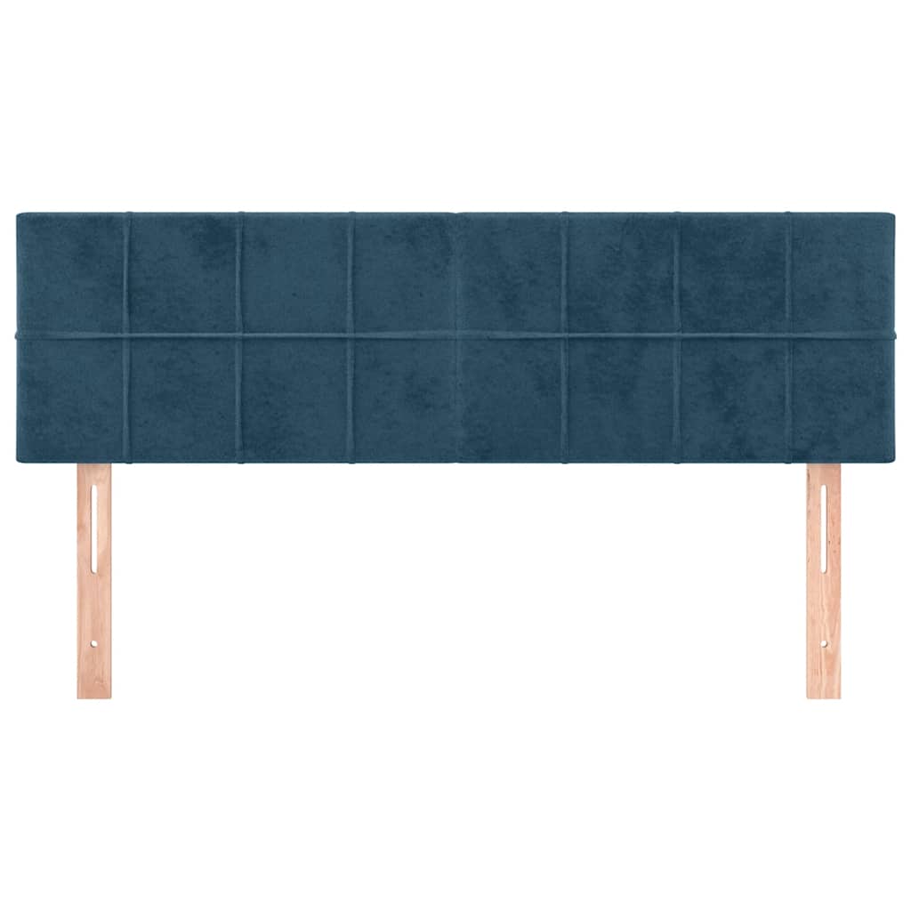 Kopfteile 2 Stk. Dunkelblau 72x5x78/88 cm Samt