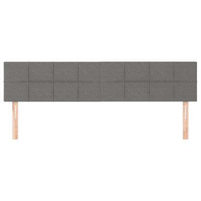 vidaXL Kopfteile 2 Stk. Dunkelgrau 80x5x78/88 cm Stoff