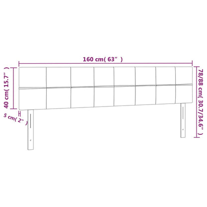 vidaXL Kopfteile 2 Stk. Schwarz 80x5x78/88 cm Samt