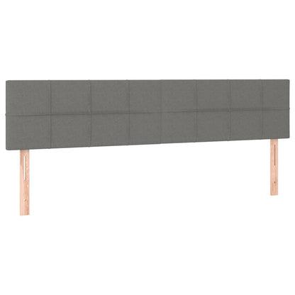 vidaXL Kopfteile 2 Stk. Dunkelgrau 90x5x78/88 cm Stoff