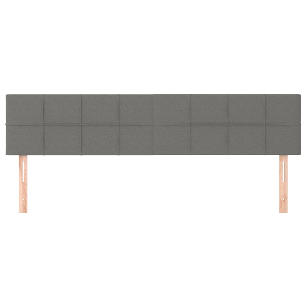 vidaXL Kopfteile 2 Stk. Dunkelgrau 90x5x78/88 cm Stoff