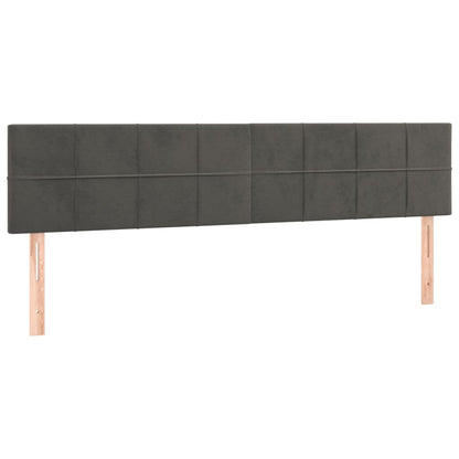 vidaXL Kopfteile 2 Stk. Dunkelgrau 90x5x78/88 cm Samt