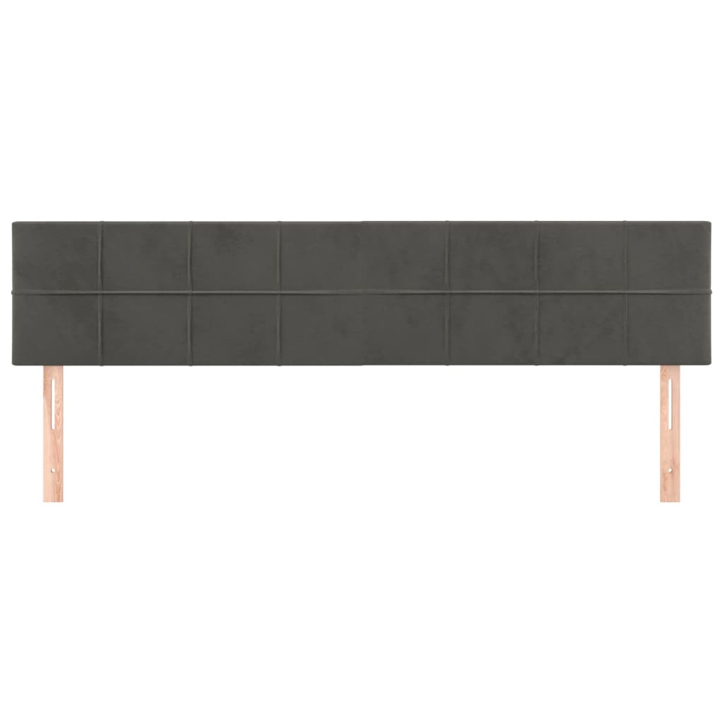 vidaXL Kopfteile 2 Stk. Dunkelgrau 90x5x78/88 cm Samt