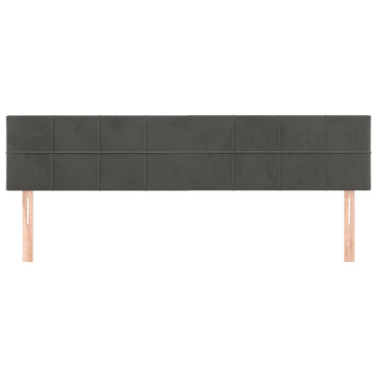 vidaXL Kopfteile 2 Stk. Dunkelgrau 90x5x78/88 cm Samt