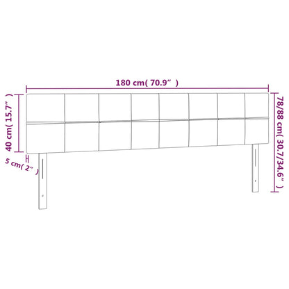 vidaXL Kopfteile 2 Stk. Dunkelgrau 90x5x78/88 cm Samt