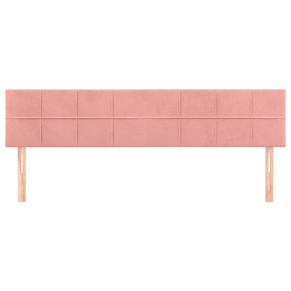 Kopfteile 2 Stk. Rosa 90x5x78/88 cm Samt
