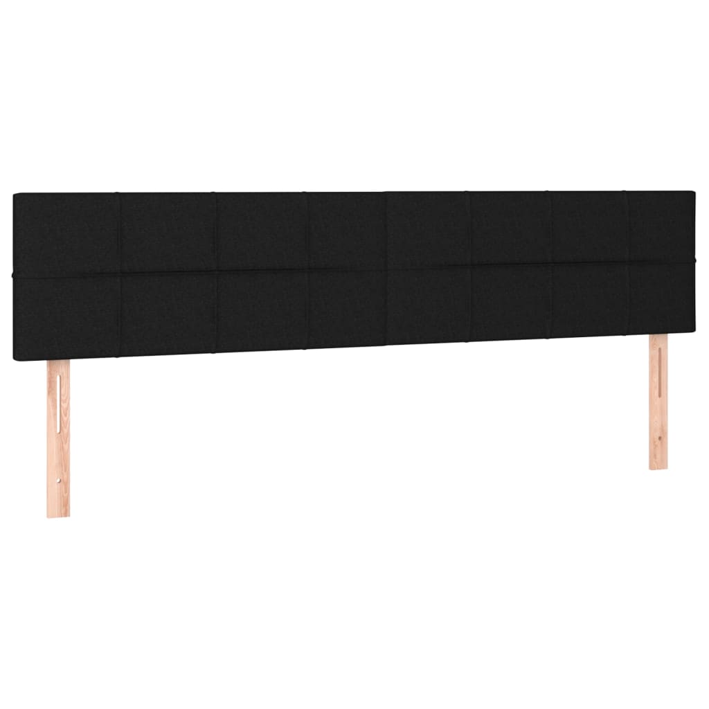 vidaXL Kopfteile 2 Stk. Schwarz 100x5x78/88 cm Stoff
