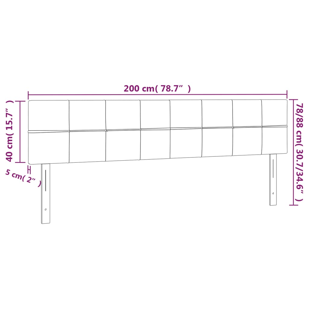 vidaXL Têtes de lit 2 pcs Bleu 100x5x78/88 cm Tissu