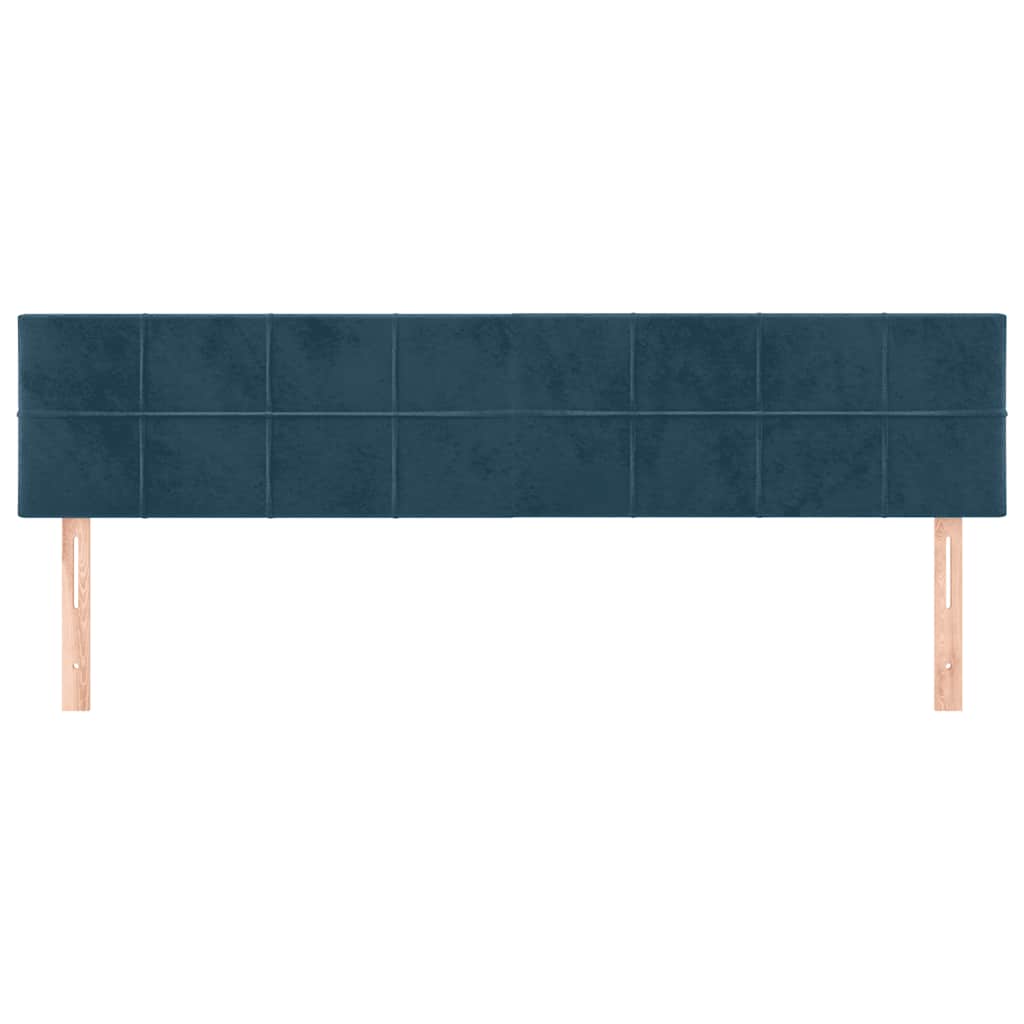 Kopfteile 2 Stk. Dunkelblau 100x5x78/88 cm Samt