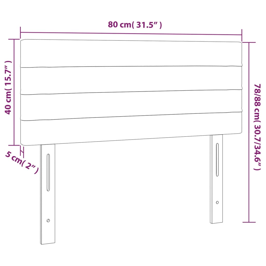 vidaXL Kopfteil Schwarz 80x5x78/88 cm Samt