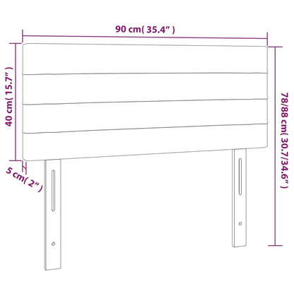 vidaXL Kopfteil Schwarz 90x5x78/88 cm Samt