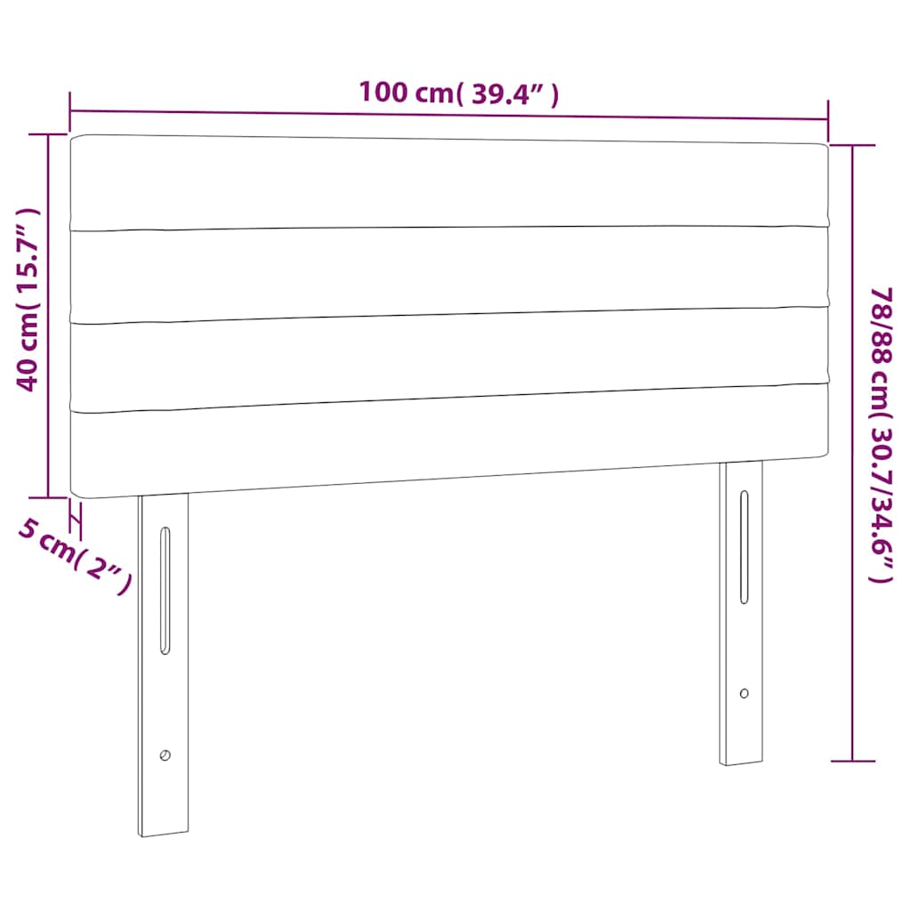 vidaXL Kopfteil Dunkelgrün 100x5x78/88 cm Samt