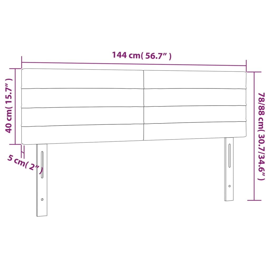 vidaXL Kopfteile 2 Stk. Creme 72x5x78/88 cm Stoff