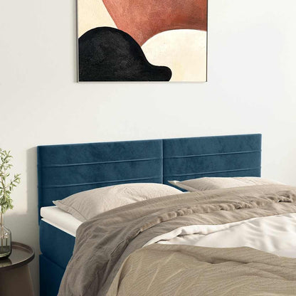 vidaXL Kopfteile 2 Stk. Dunkelblau 72x5x78/88 cm Samt