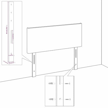 Kopfteile 2 Stk. Rosa 72x5x78/88 cm Samt