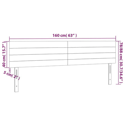 vidaXL Kopfteile 2 Stk. Hellgrau 80x5x78/88 cm Stoff