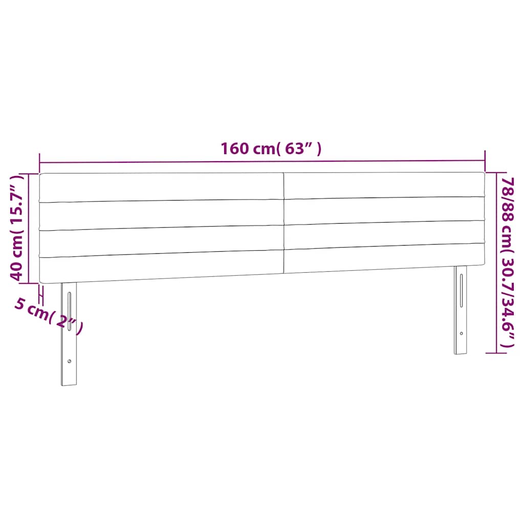 vidaXL Kopfteile 2 Stk. Dunkelgrün 80x5x78/88 cm Samt