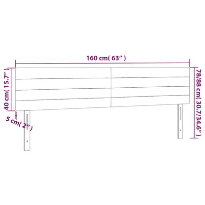 vidaXL Kopfteile 2 Stk. Dunkelgrün 80x5x78/88 cm Samt