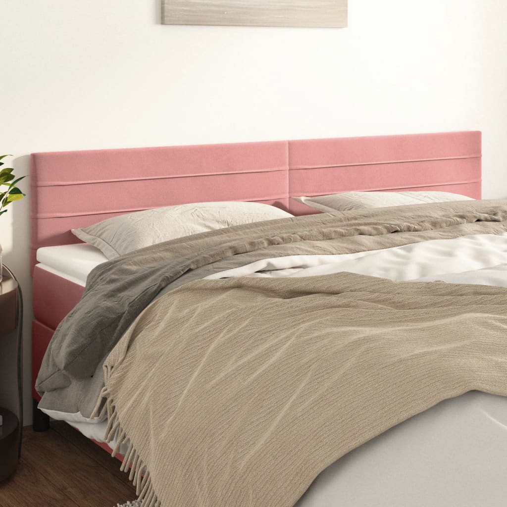 vidaXL Kopfteile 2 Stk. Rosa 80x5x78/88 cm Samt
