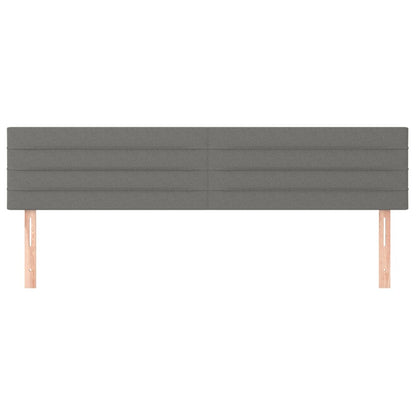 vidaXL Kopfteile 2 Stk. Dunkelgrau 90x5x78/88 cm Stoff