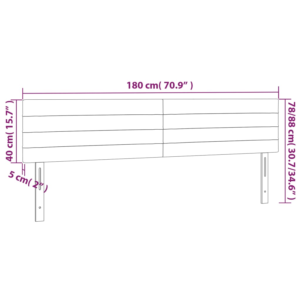 vidaXL Kopfteile 2 Stk. Dunkelgrau 90x5x78/88 cm Stoff